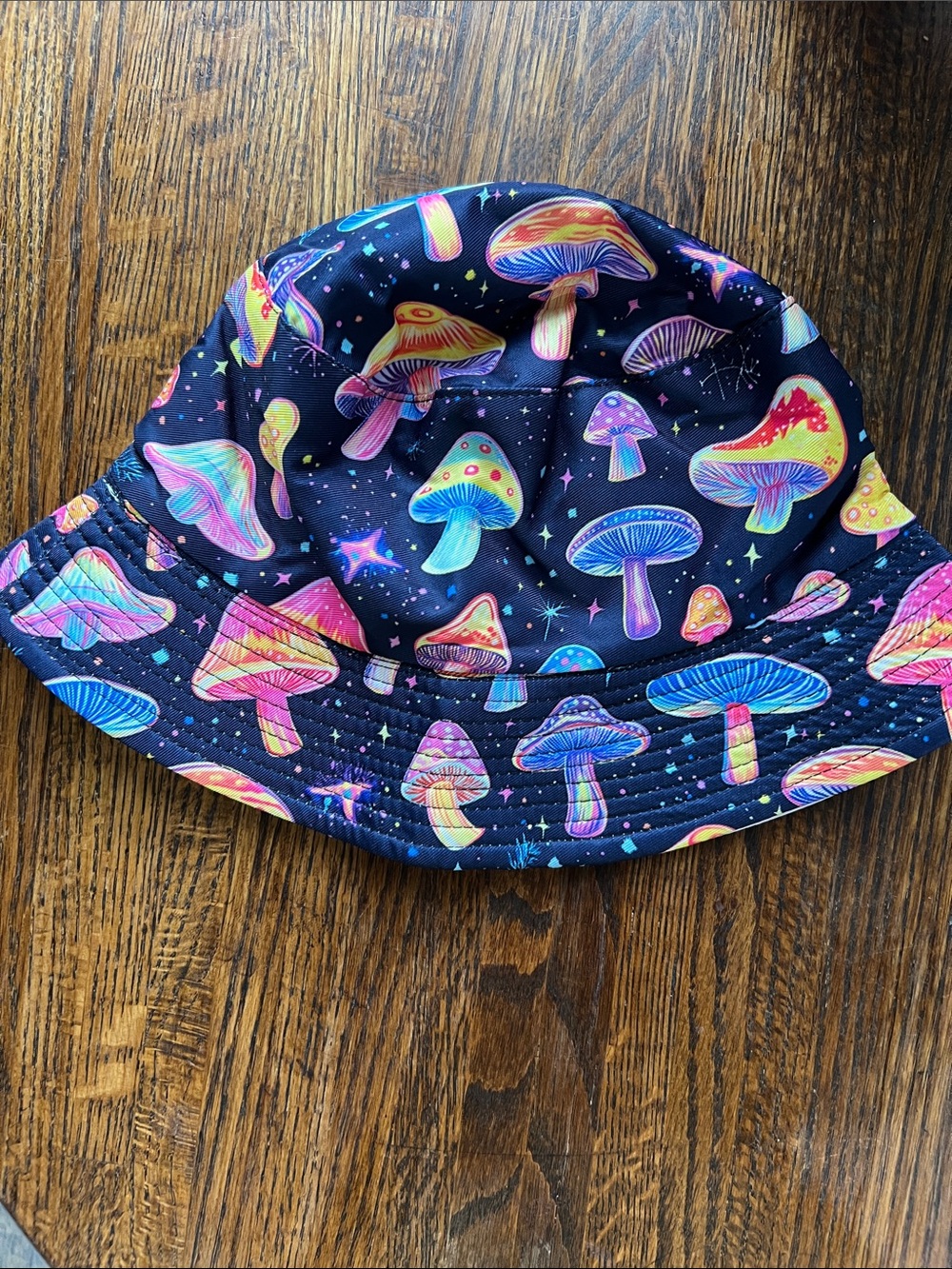 Multicolor Mushroom Print Bucket Hat